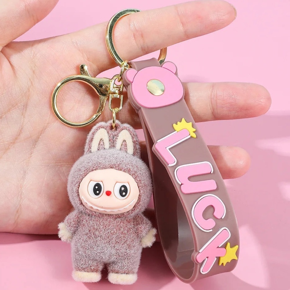 Cute Bunny Keychain with LUCK Strap